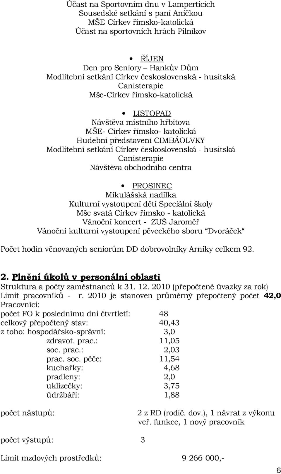 československá - husitská Canisterapie Návštěva obchodního centra PROSINEC Mikulášská nadílka Kulturní vystoupení dětí Speciální školy Mše svatá Církev římsko - katolická Vánoční koncert - ZUŠ