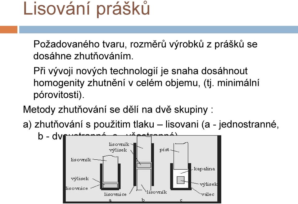 objemu, (tj. minimální pórovitosti).