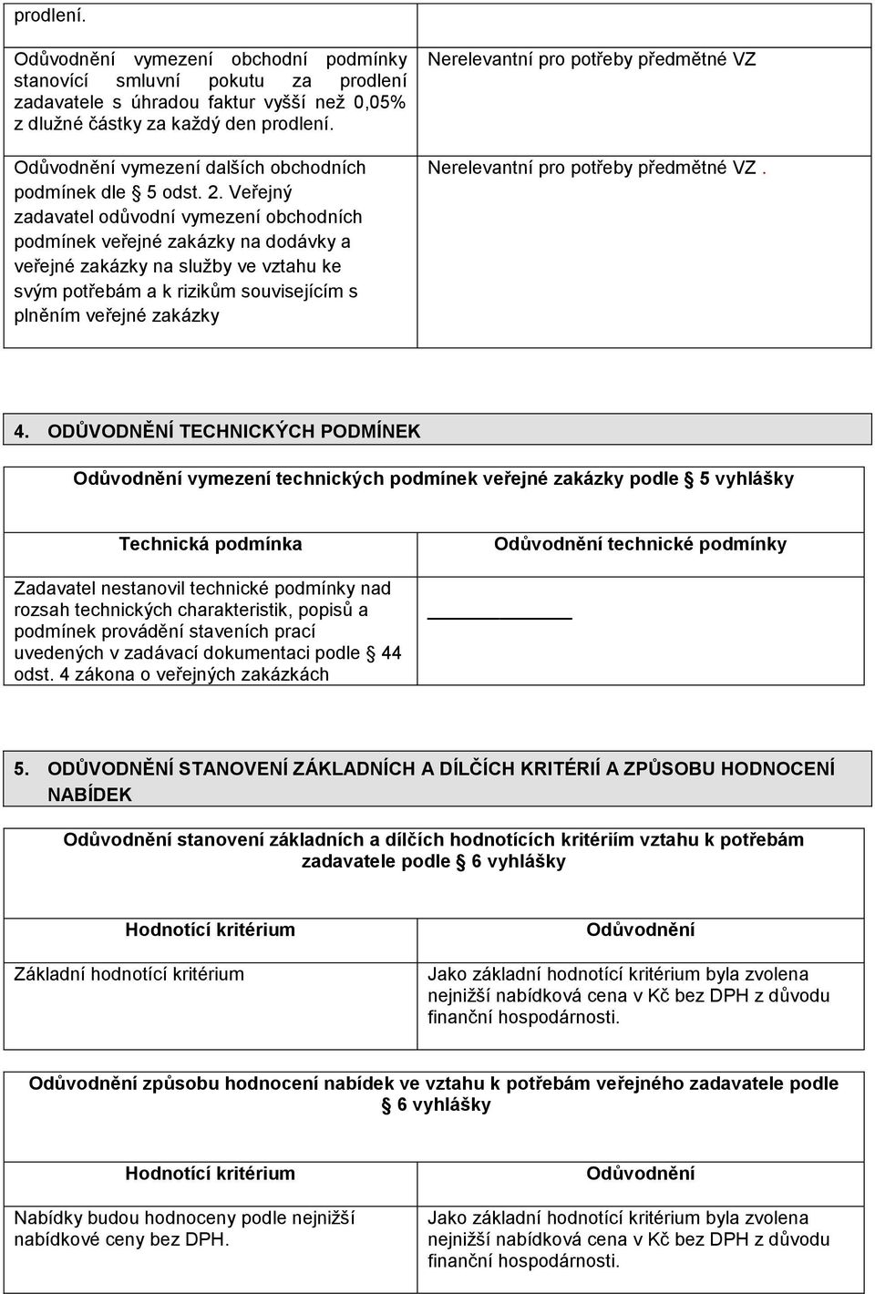 Nerelevantní pro potřeby předmětné VZ Nerelevantní pro potřeby předmětné VZ. 4.