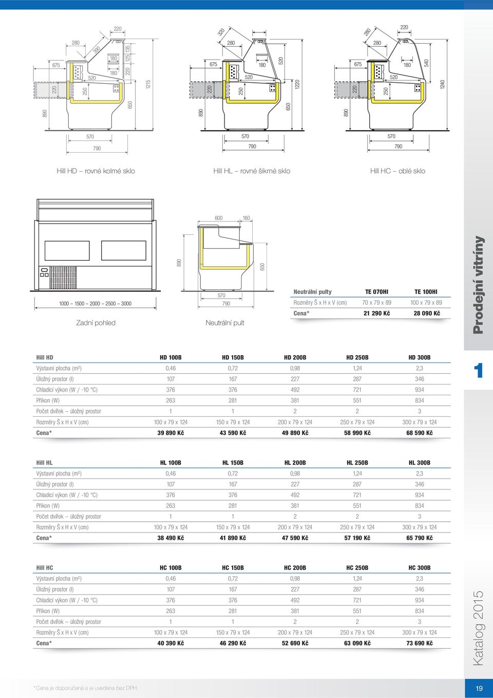 HD 00B HD 50B HD 200B HD 250B HD 300B Výstavní plocha (m²) 0,46 0,72 0,98,24 2,3 Úložný prostor (l) 07 67 227 287 346 Chladicí výkon (W / -0 C) 376 376 492 72 934 Příkon (W) 263 28 38 55 834 Počet