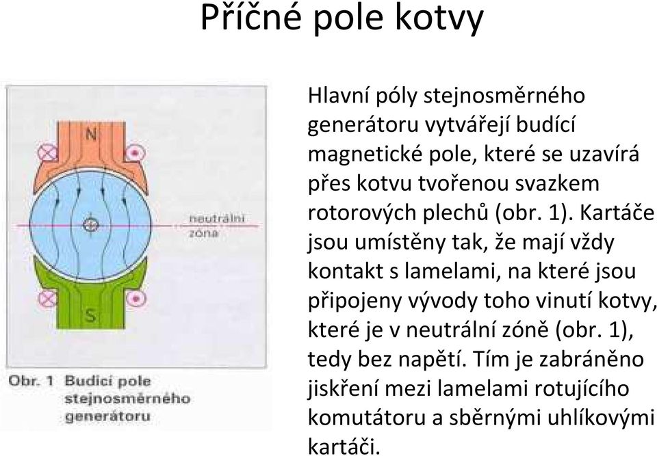 Kartáče jsou umístěny tak, že majívždy kontakt slamelami, na kteréjsou připojeny vývody toho