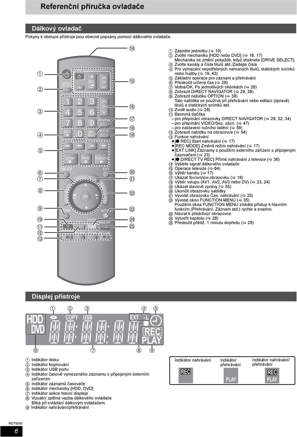 CH CH ShowView STATUS PLAY/x1.3 EXIT FUNCTION MENU DIRECT TV REC 1 Zapněte jednotku ( 10) 2 Zvolte mechaniku [ nebo DVD] ( 16, 17) Mechanika se změní pokaždé, když stisknete [DRIVE SELECT].