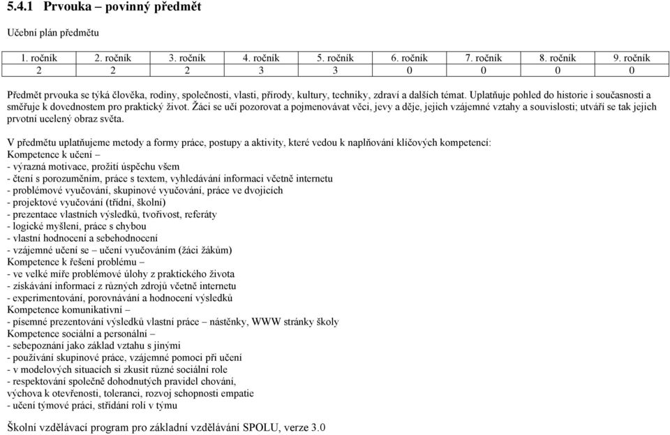 Uplatňuje pohled do historie i současnosti a směřuje k dovednostem pro praktický život.