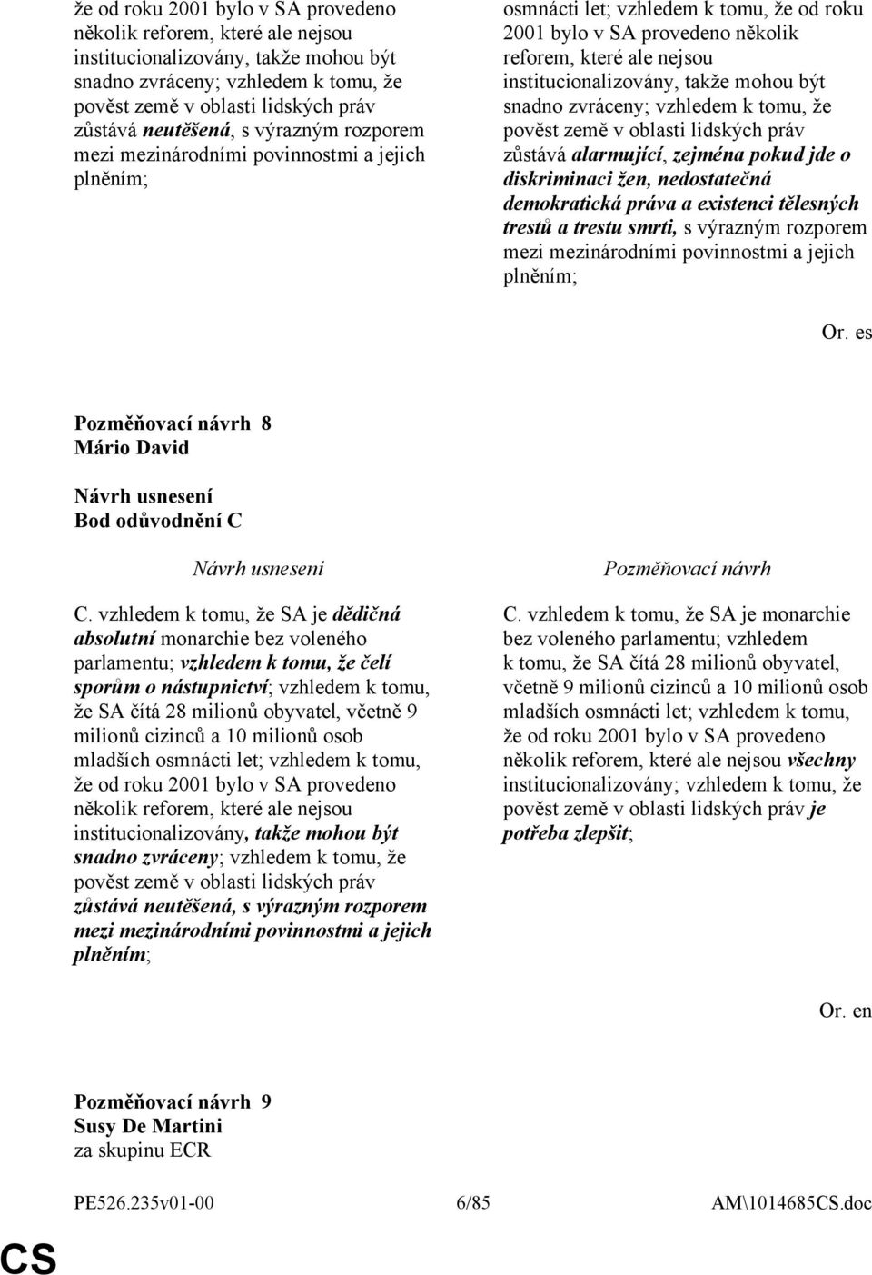 mohou být snadno zvráceny; vzhledem k tomu, že pověst země v oblasti lidských práv zůstává alarmující, zejména pokud jde o diskriminaci žen, nedostatečná demokratická práva a existenci tělesných