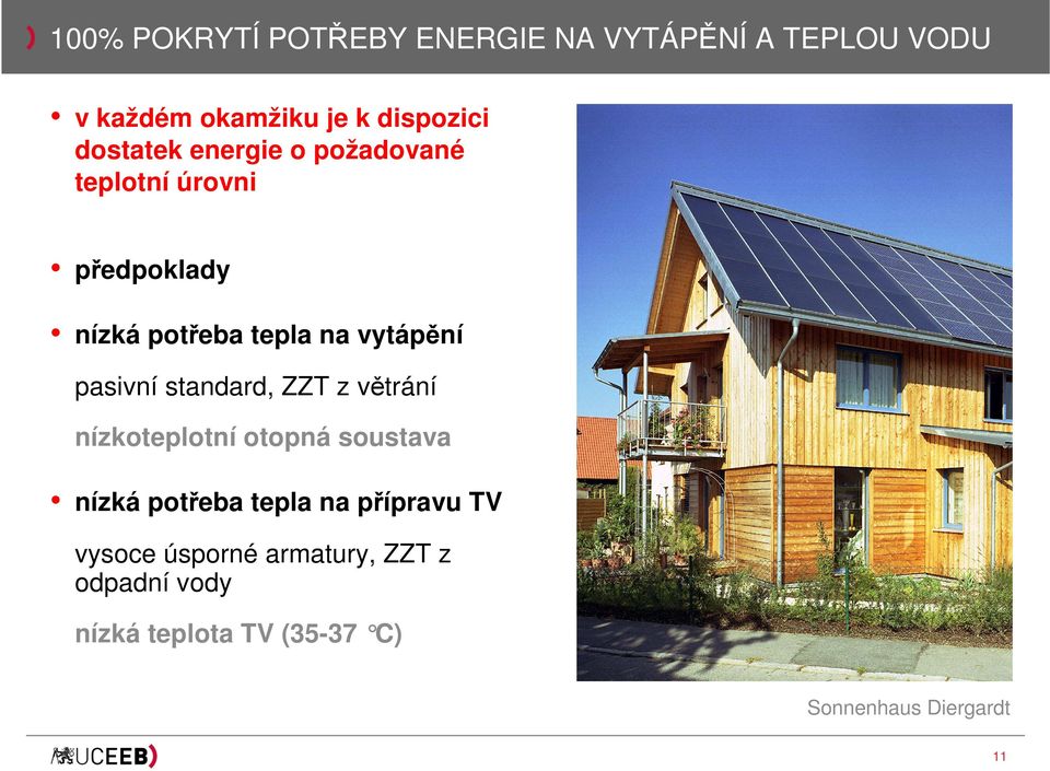 pasivní standard, ZZT z větrání nízkoteplotní otopná soustava nízká potřeba tepla na