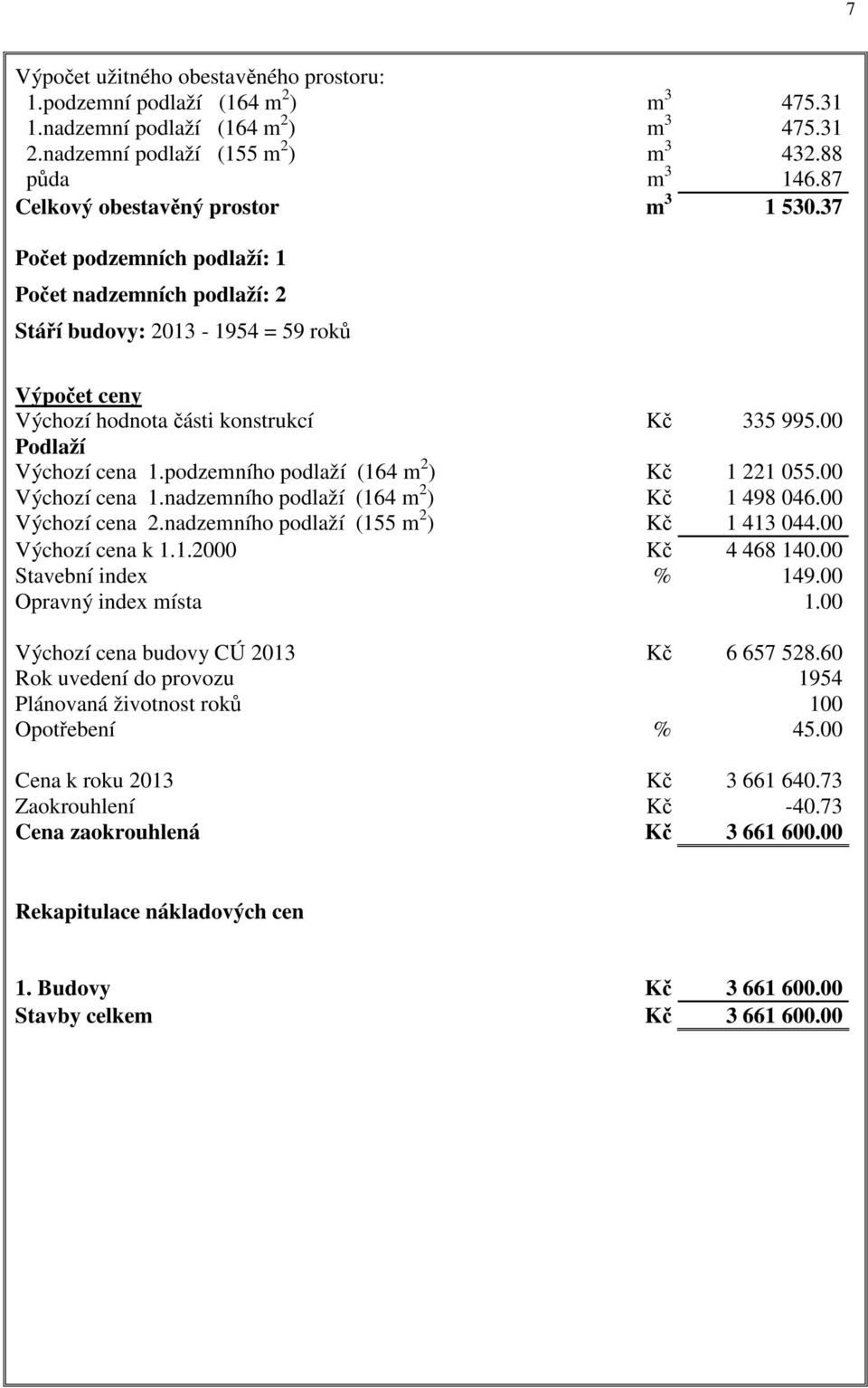 00 Podlaží Výchozí cena 1.podzemního podlaží (164 m 2 ) Kč 1 221 055.00 Výchozí cena 1.nadzemního podlaží (164 m 2 ) Kč 1 498 046.00 Výchozí cena 2.nadzemního podlaží (155 m 2 ) Kč 1 413 044.