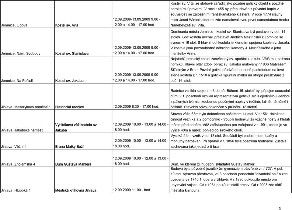 Dominanta města Jemnice - kostel sv. Stanislava byl postaven v pol. 14 století. Loď kostela nechali přestavět Jindřich Meziříčský z Lomnice se Jemnice, Nám. Svobody Jemnice, Na Pořadí Kostel sv.