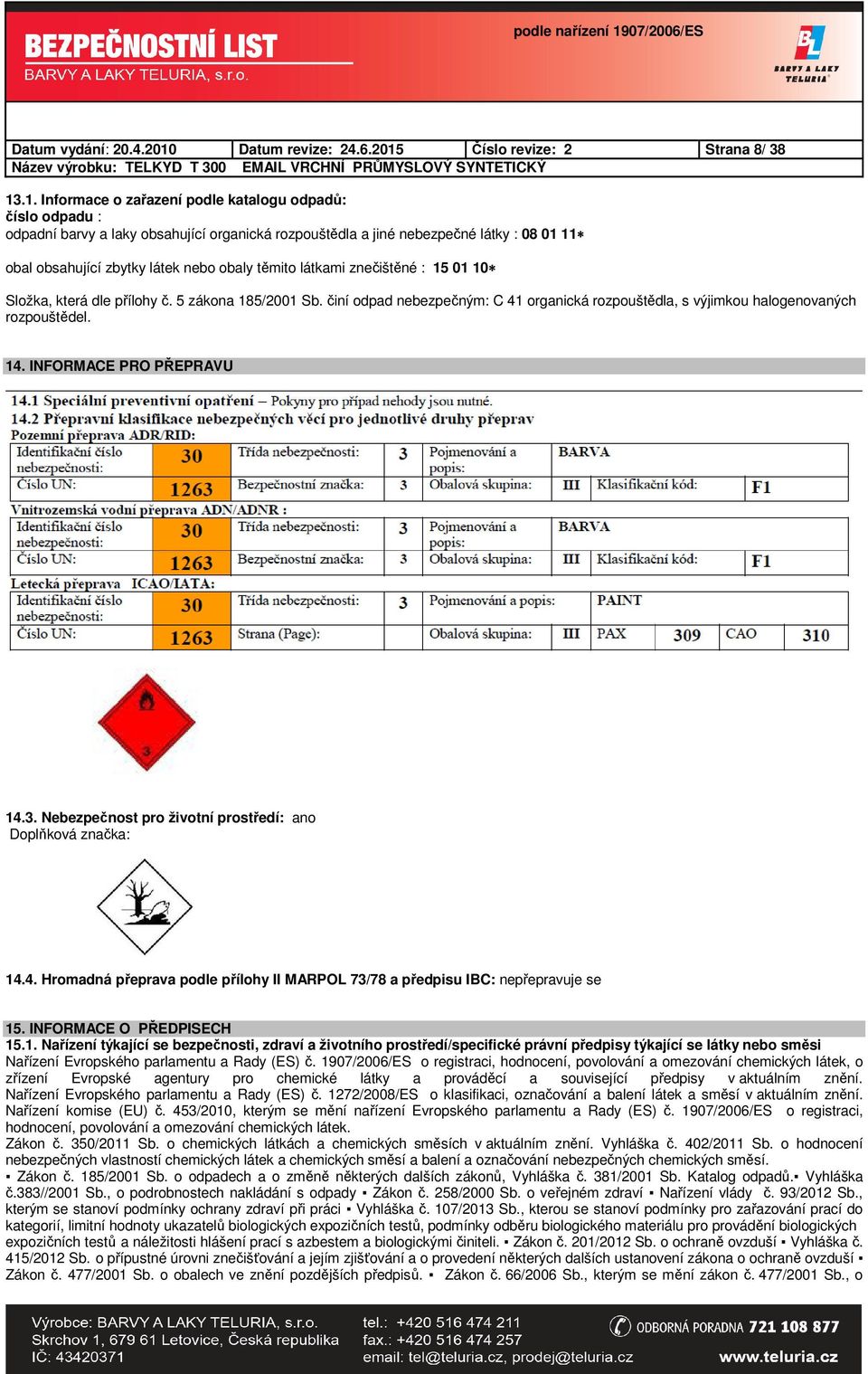 Číslo revize: 2 Strana 8/ 38 13