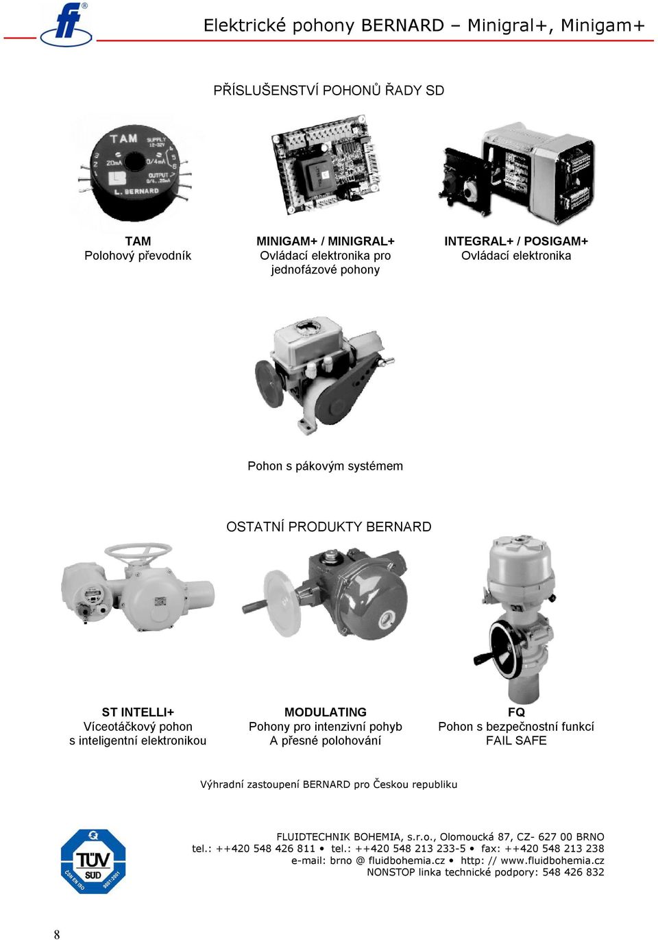 polohování FQ Pohon s bezpečnostní funkcí FAIL SAFE Výhradní zastoupení BERNARD pro Českou republiku FLUIDTECHNIK BOHEMIA, s.r.o., Olomoucká 87, CZ- 627 00 BRNO tel.