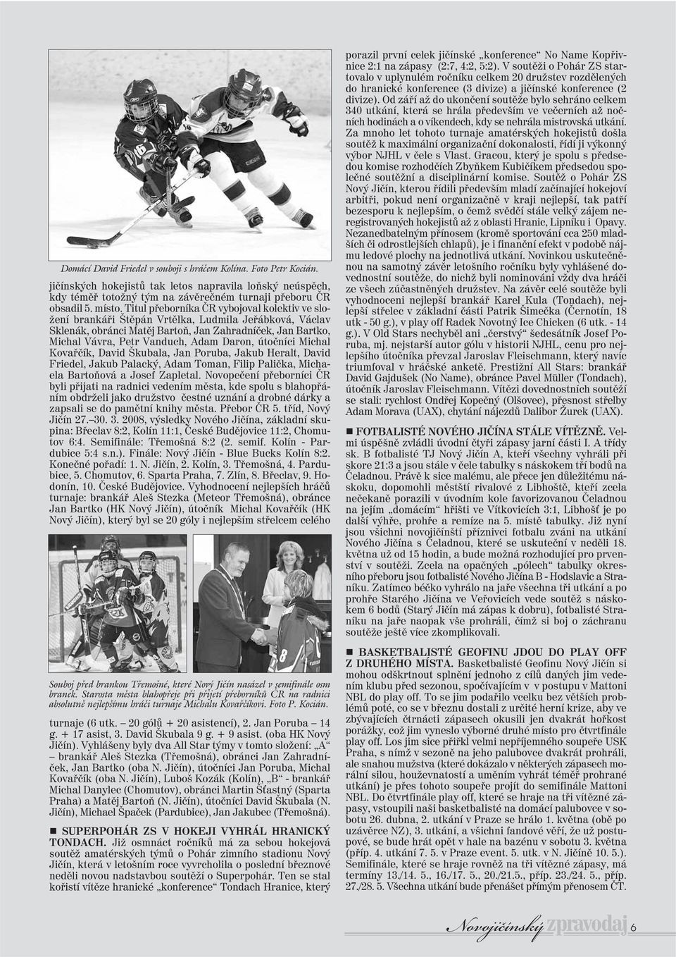 Daron, útočníci Michal Kovařčík, David Škubala, Jan Poruba, Jakub Heralt, David Friedel, Jakub Palacký, Adam Toman, Filip Palička, Michaela Bartoňová a Josef Zapletal.