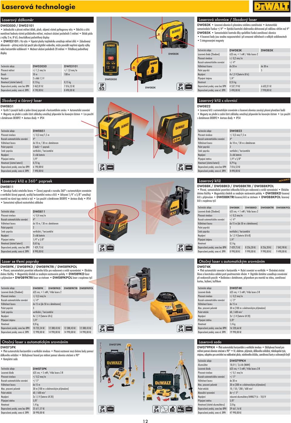 vzdálenostech S integrovanými magnety DW03050 / DW03101 Jednoduché a přesné měření délek, ploch, objemů včetně pythagorovy věty Odečítá a sčítá naměřené hodnoty včetně průběžného měření, možnost