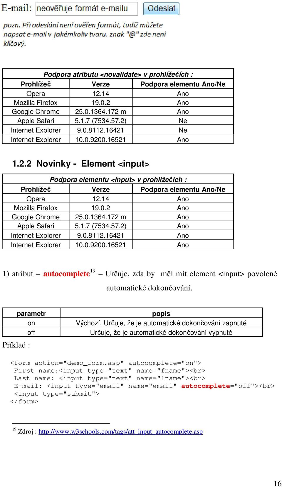 Určuje, že je automatické dokončování zapnuté Určuje, že je automatické dokončování vypnuté <form action="demo_form.