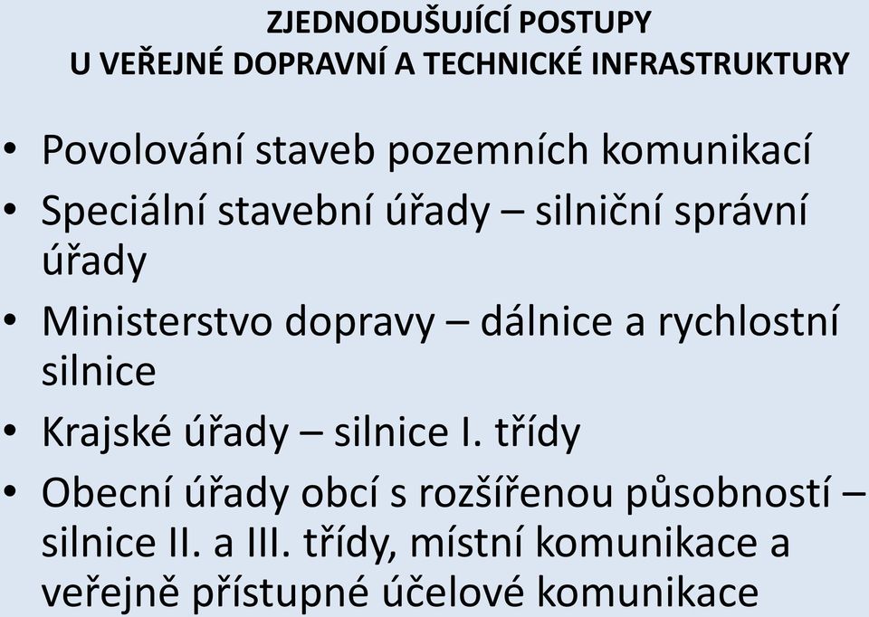 úřady silnice I.