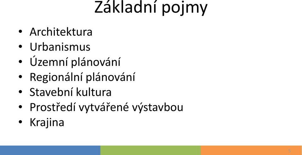 Regionální plánování Stavební