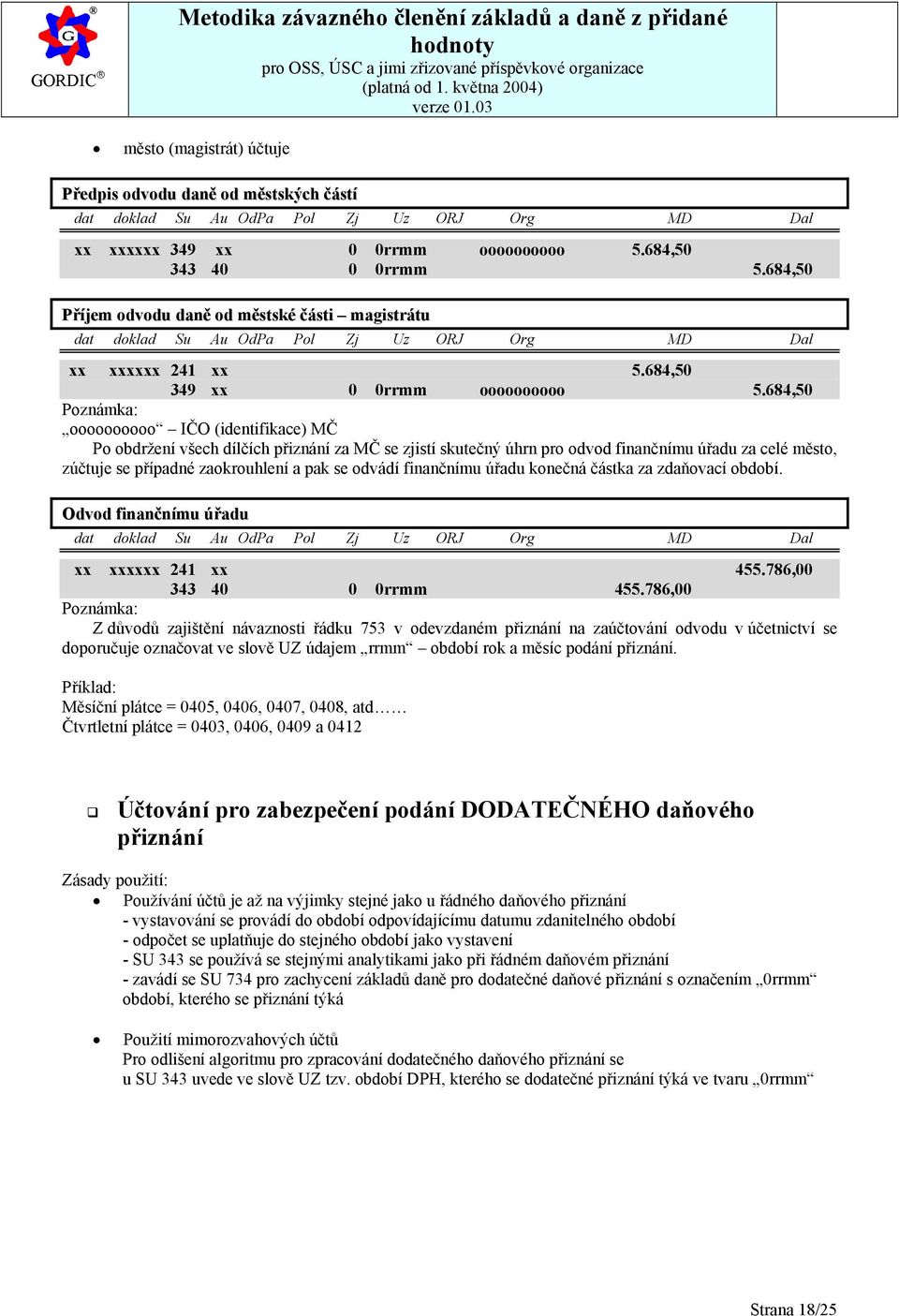 684,50 Poznámka: oooooooooo IČO (identifikace) MČ Po obdržení všech dílčích přiznání za MČ se zjistí skutečný úhrn pro odvod finančnímu úřadu za celé město, zúčtuje se případné zaokrouhlení a pak se