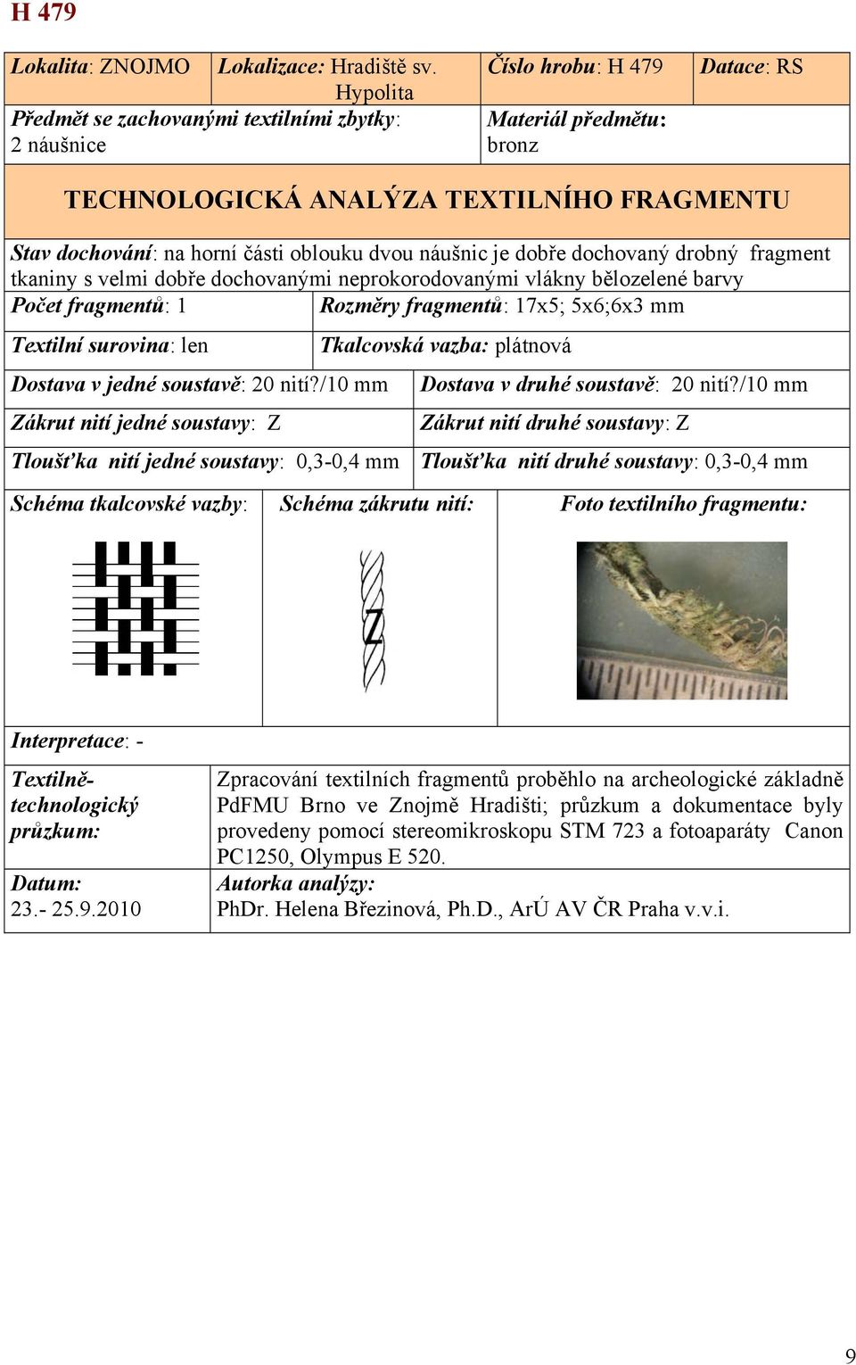 5x6;6x3 mm Textilní surovina: len Dostava v jedné soustavě: 20 nití?