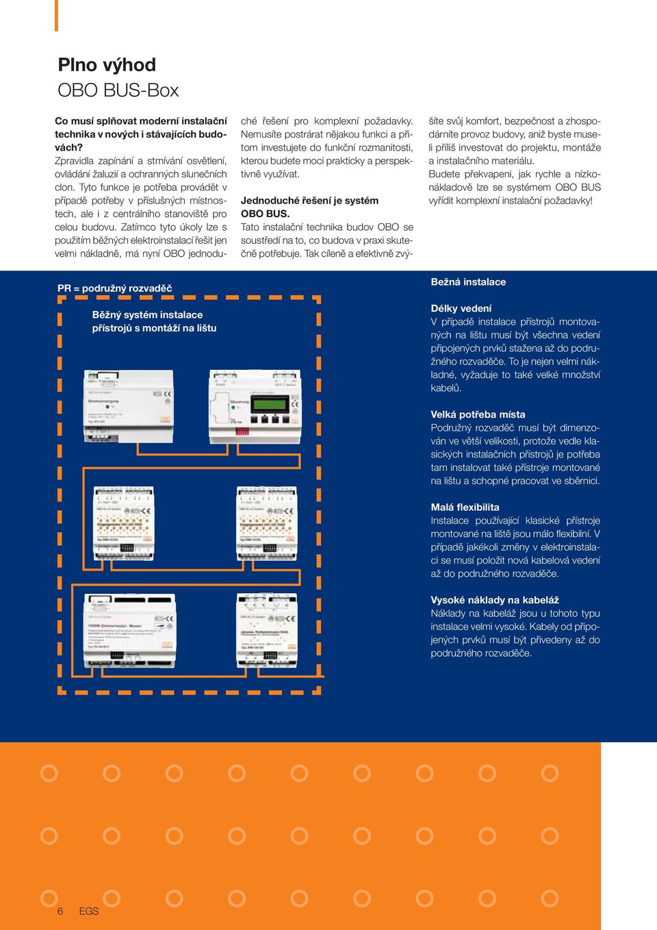 Zatímco tyto úkoly lze s pouïitím bûïn ch elektroinstalací fie it jen velmi nákladnû, má nyní OBO jednoduché fie ení pro komplexní poïadavky.