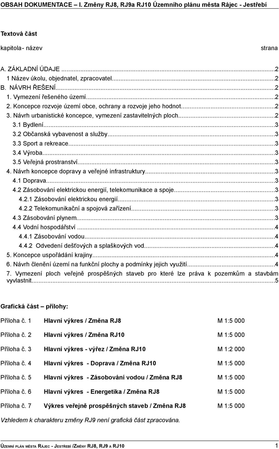 2 Občanská vybavenost a služby...3 3.3 Sport a rekreace...3 3.4 Výroba...3 3.5 Veřejná prostranství...3 4. Návrh koncepce dopravy a veřejné infrastruktury...3 4.1 Doprava...3 4.2 Zásobování elektrickou energií, telekomunikace a spoje.