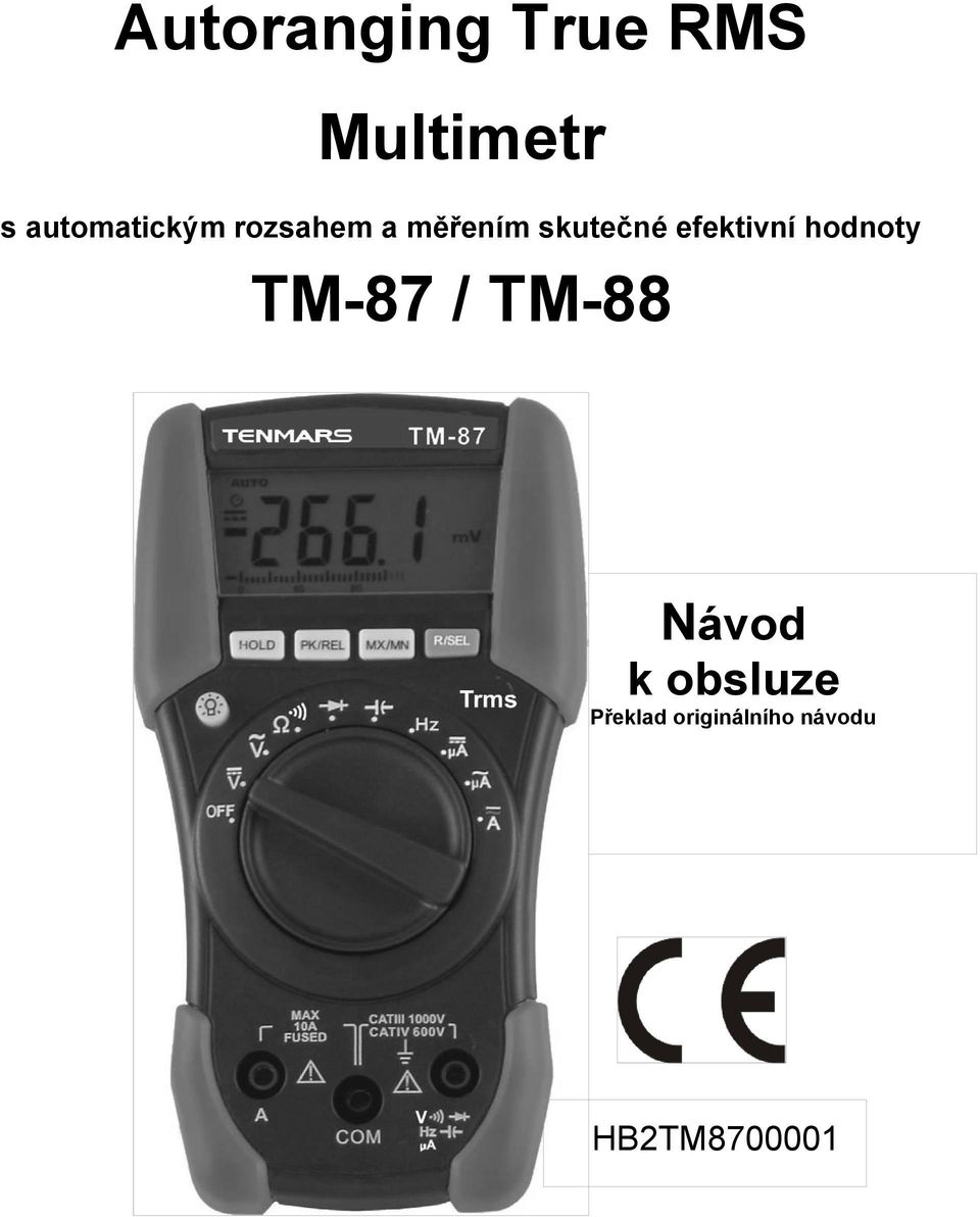 efektivní hodnoty TM-87 / TM-88 Návod k