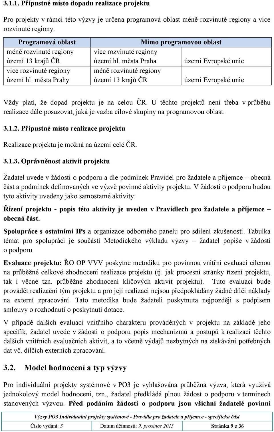 města Praha území Evropské unie méně rozvinuté regiony území 13 krajů ČR území Evropské unie Vždy platí, že dopad projektu je na celou ČR.