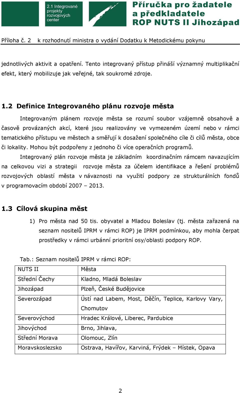 tematického přístupu ve městech a směřují k dosažení společného cíle či cílů města, obce či lokality. Mohou být podpořeny z jednoho či více operačních programů.