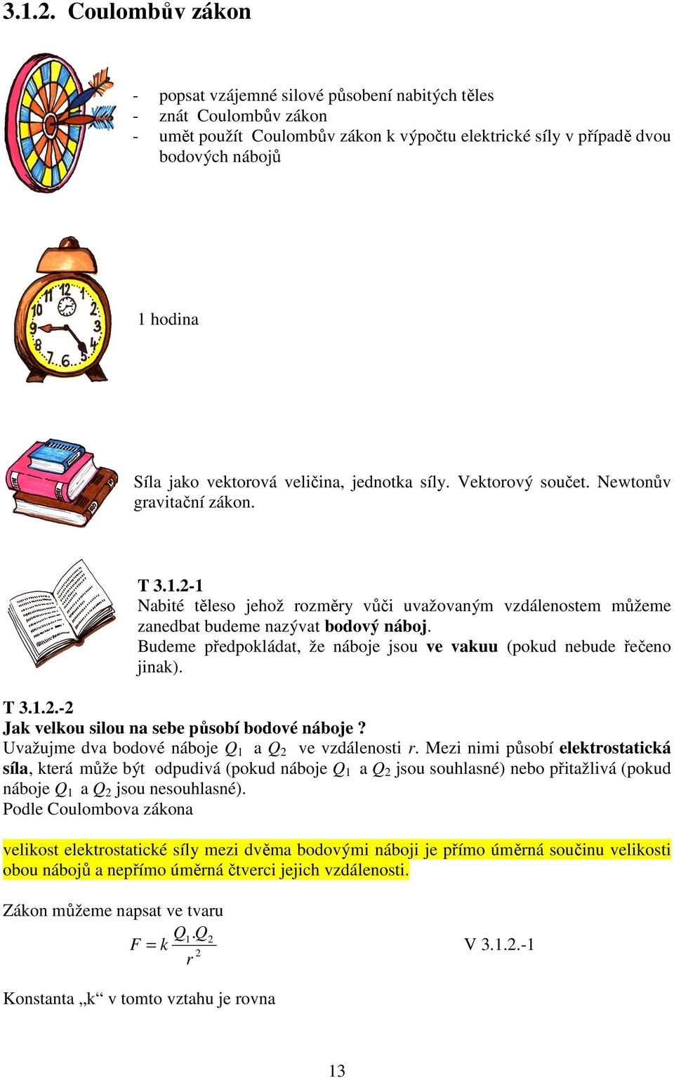 vektorová veličina, jednotka síly. Vektorový součet. Newtonův gravitační zákon. T 3.1.2-1 Nabité těleso jehož rozměry vůči uvažovaným vzdálenostem můžeme zanedbat budeme nazývat bodový náboj.