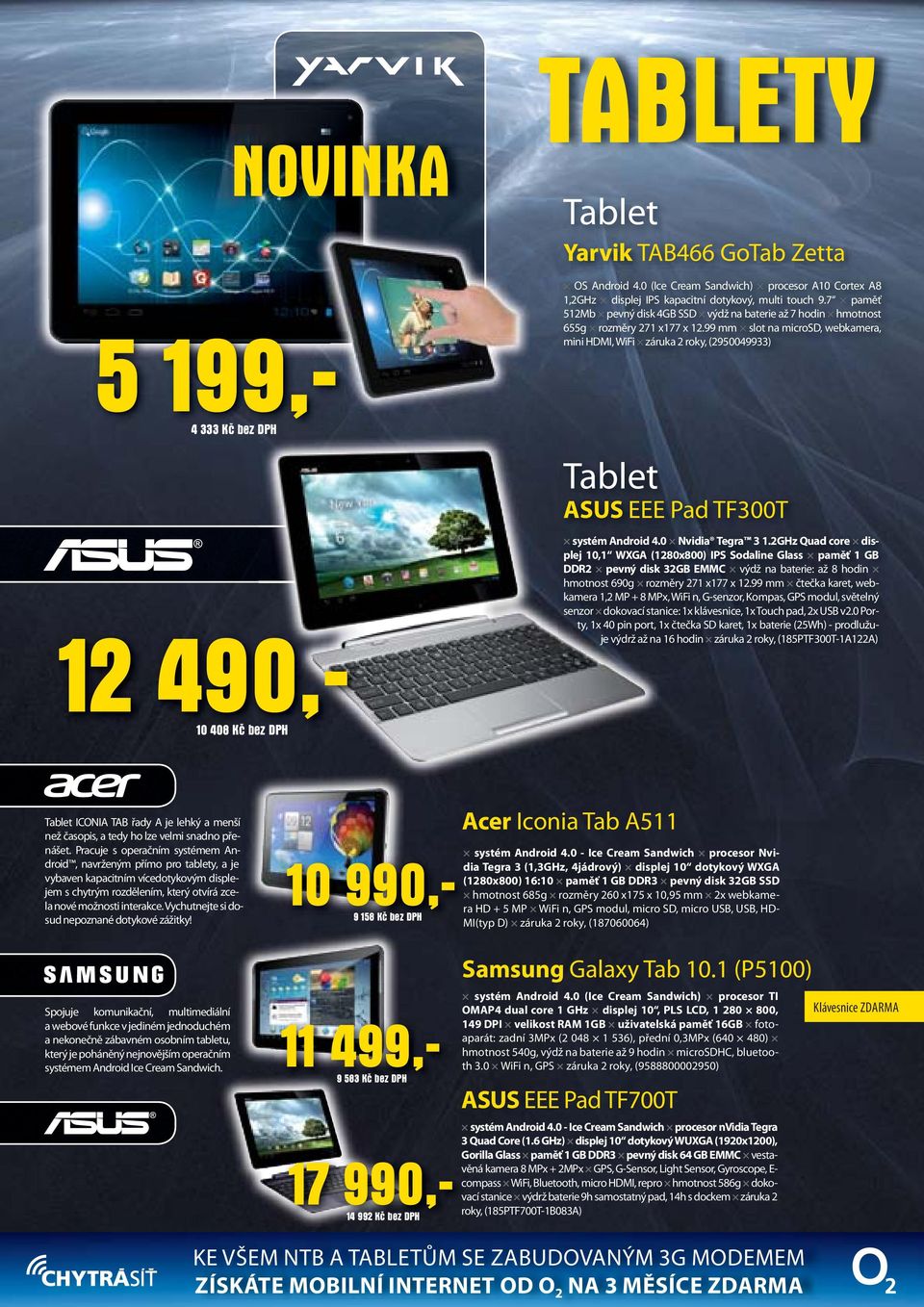 99 mm slot na microsd, webkamera, mini HDMI, WiFi záruka 2 roky, (2950049933) 12 490,- 10 408 Kč bez DPH Tablet ASUS EEE Pad TF300T systém Android 4.0 Nvidia Tegra 3 1.