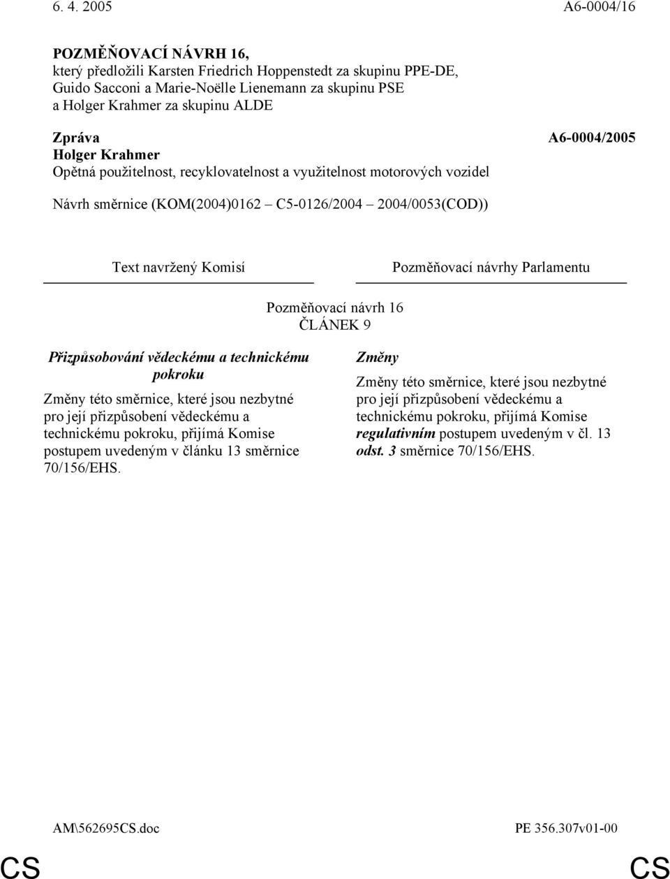 Komise postupem uvedeným v článku 13 směrnice 70/156/EHS.