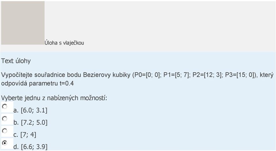 P3=[15; 0]), který odpovídá parametru t=0.