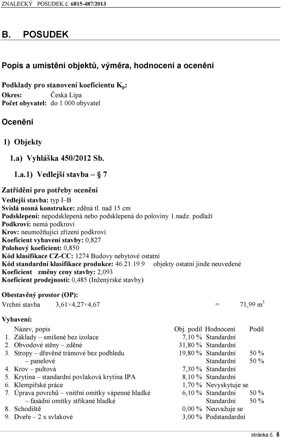 nad 15 cm Podsklepení: nepodsklepená nebo podsklepená do poloviny 1.nadz.