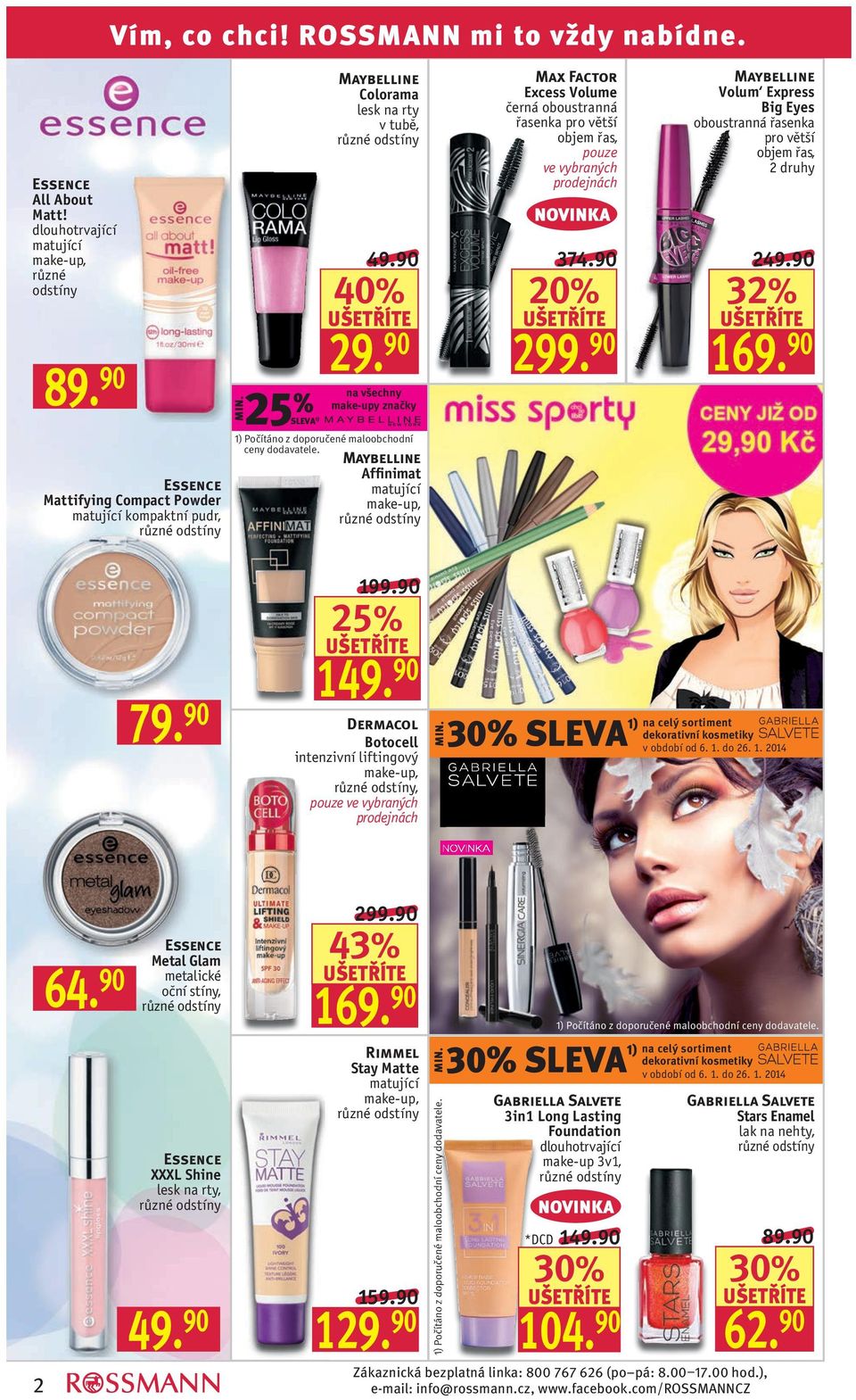 Maybelline Affinimat matující make-up, Max Factor Excess Volume černá oboustranná řasenka pro větší objem řas, 374. 299.