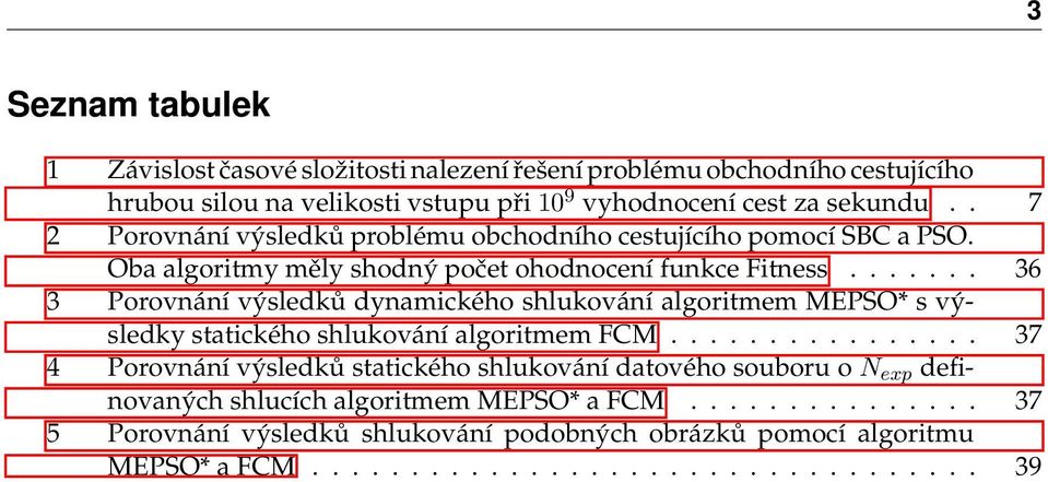 ...... 36 3 Porovnání výsledků dynamického shlukování algoritmem MEPSO* s výsledky statického shlukování algoritmem FCM.