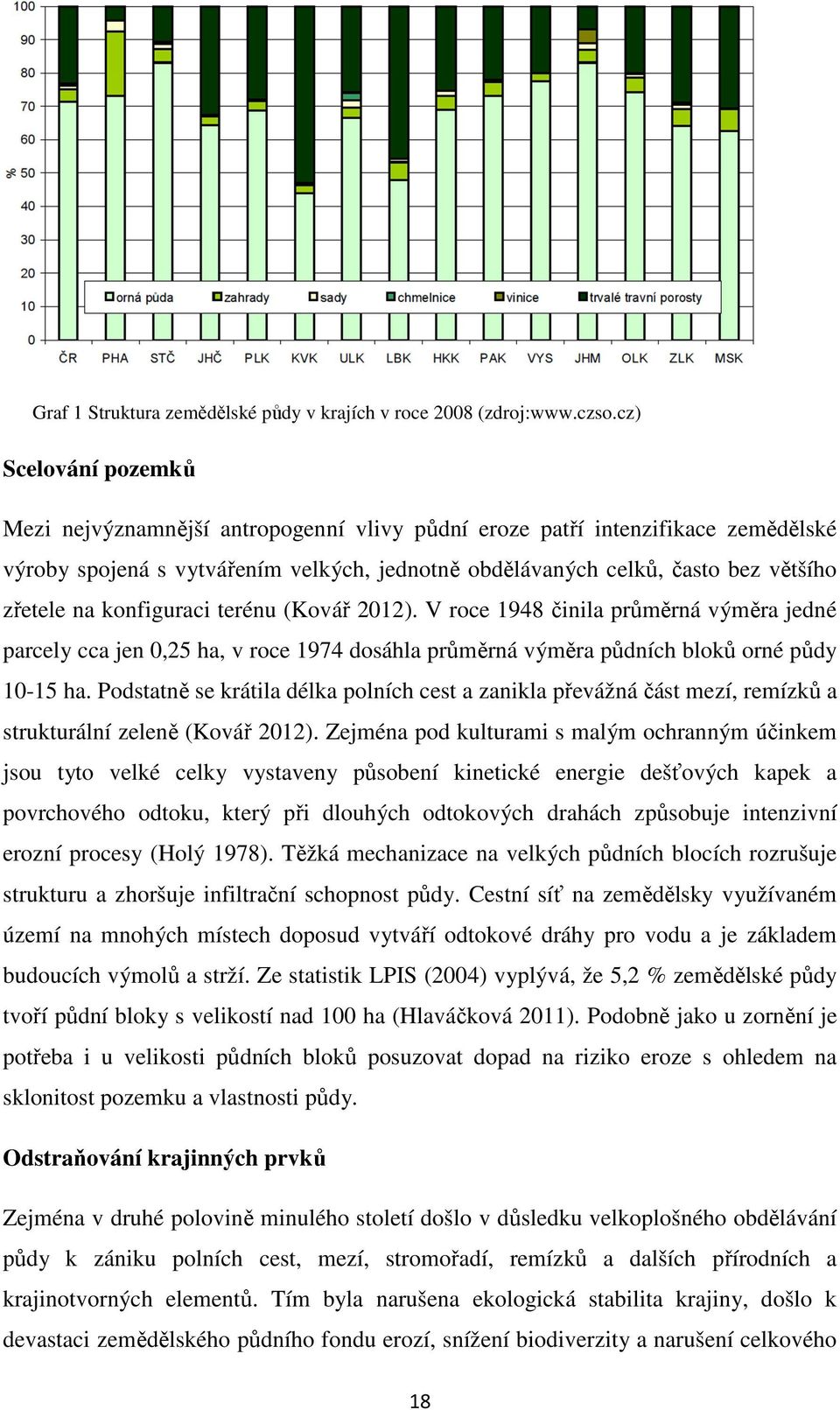 konfiguraci terénu (Kovář 2012). V roce 1948 činila průměrná výměra jedné parcely cca jen 0,25 ha, v roce 1974 dosáhla průměrná výměra půdních bloků orné půdy 10-15 ha.