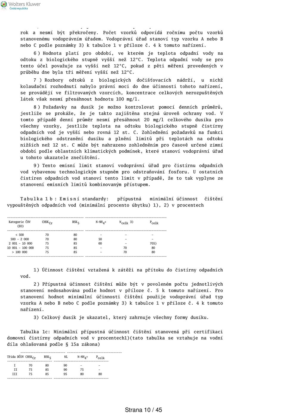 6 ) Hodnota platí pro období, ve kterém je teplota odpadní vody na odtoku z biologického stupně vyí než 12 C.