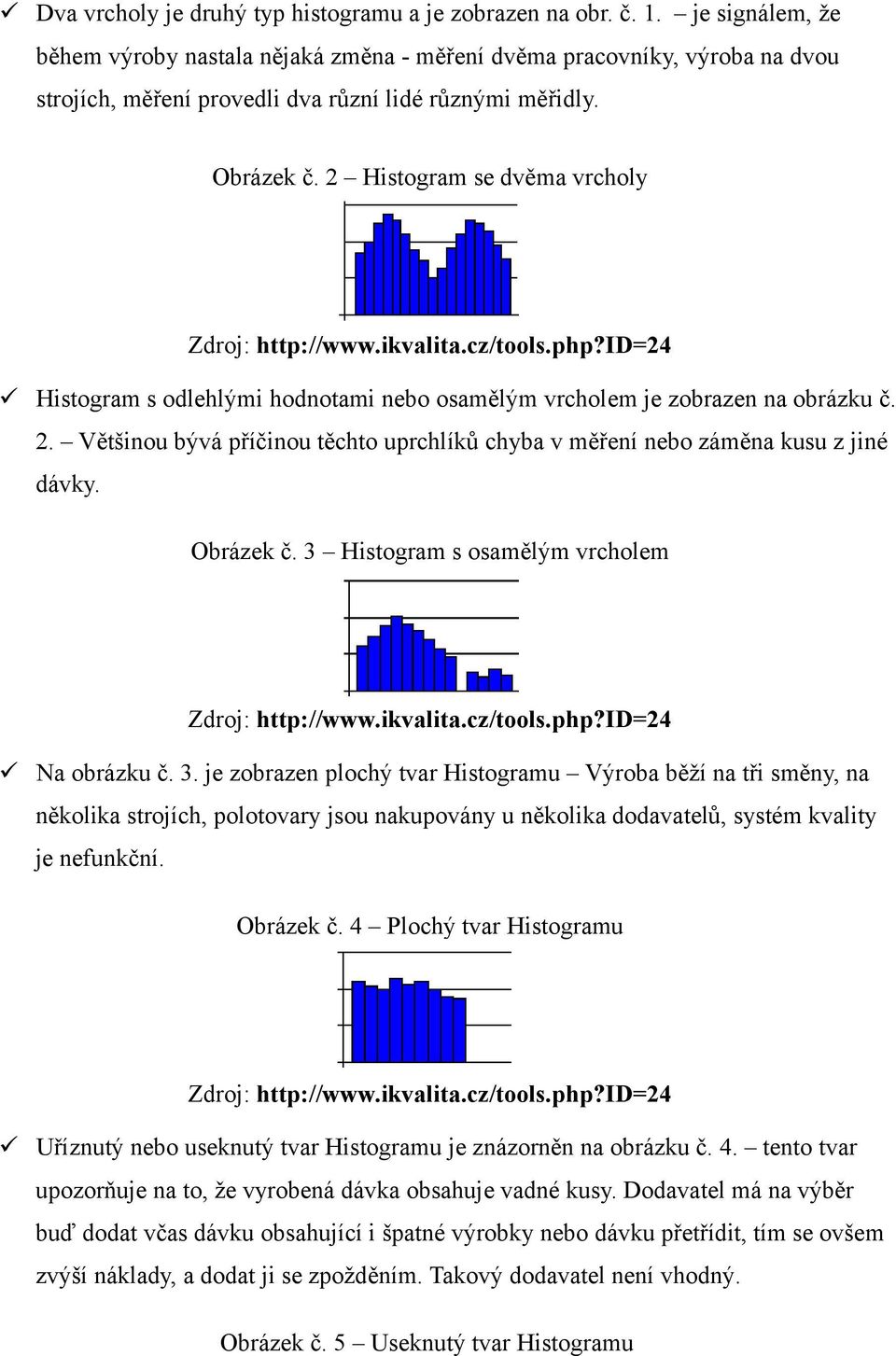 2 Histogram se dvěma vrcholy Zdroj: http://www.ikvalita.cz/tools.php?id=24 Histogram s odlehlými hodnotami nebo osamělým vrcholem je zobrazen na obrázku č. 2.
