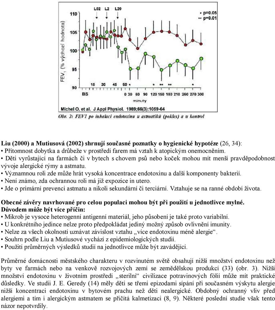 Významnou roli zde může hrát vysoká koncentrace endotoxinu a další komponenty bakterií. Není známo, zda ochrannou roli má již expozice in utero.