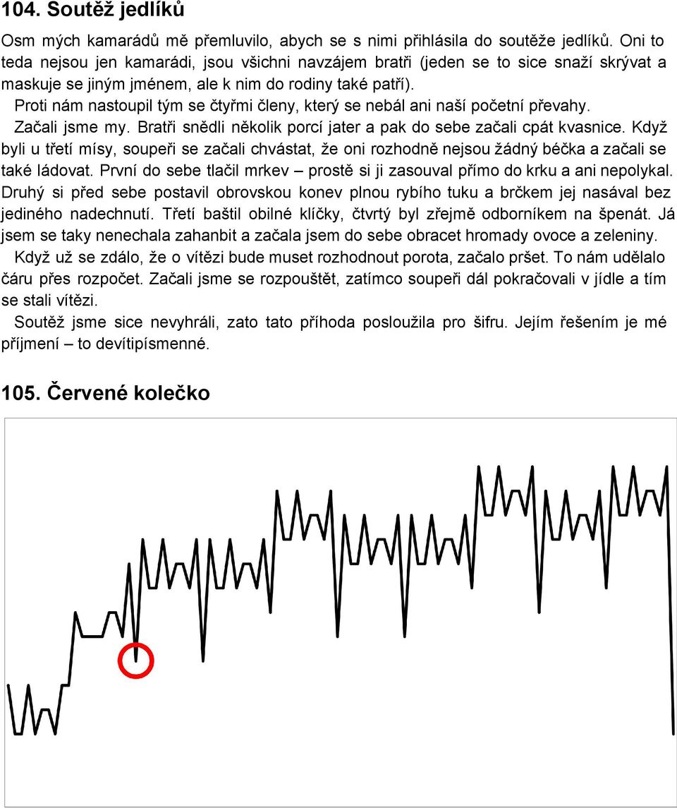 Proti nám nastoupil tým se čtyřmi členy, který se nebál ani naší početní převahy. Začali jsme my. Bratři snědli několik porcí jater a pak do sebe začali cpát kvasnice.