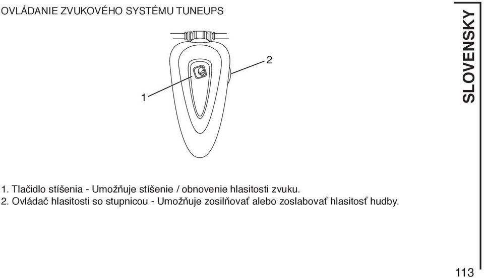 hlasitosti zvuku. 2.