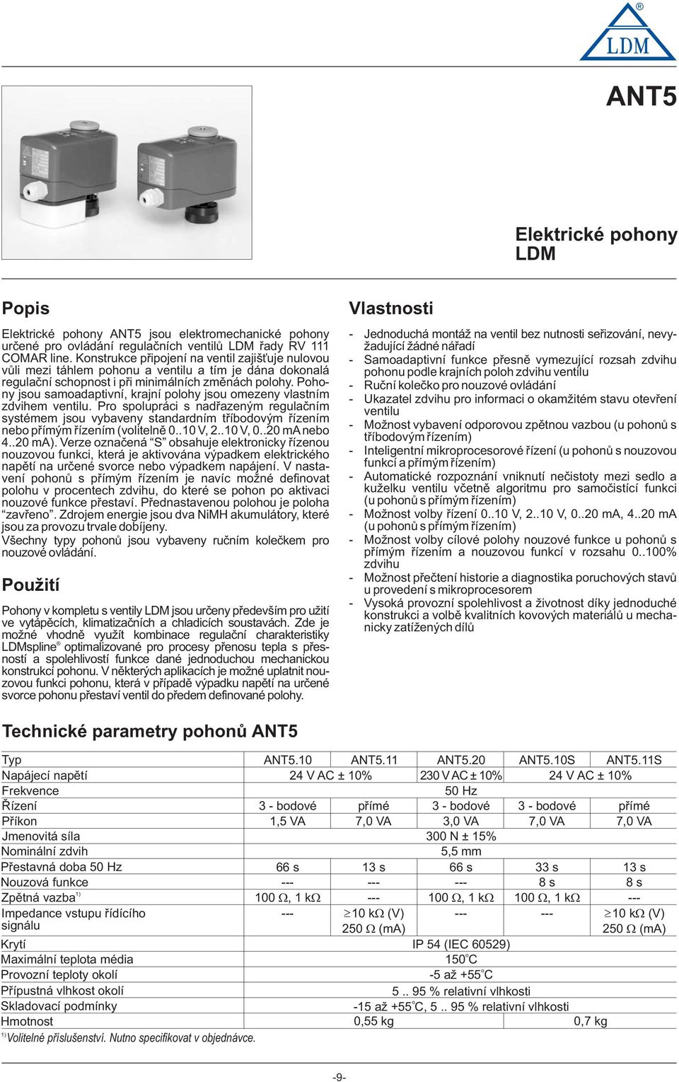 Phny jsu samadaptivní, krajní plhy jsu mezeny vlastním zdvihem ventilu. Pr splupráci s nadøazeným regulaèním systémem jsu vybaveny standardním tøíbdvým øízením neb pøímým øízením (vlitelnì 0..0 V, 2.