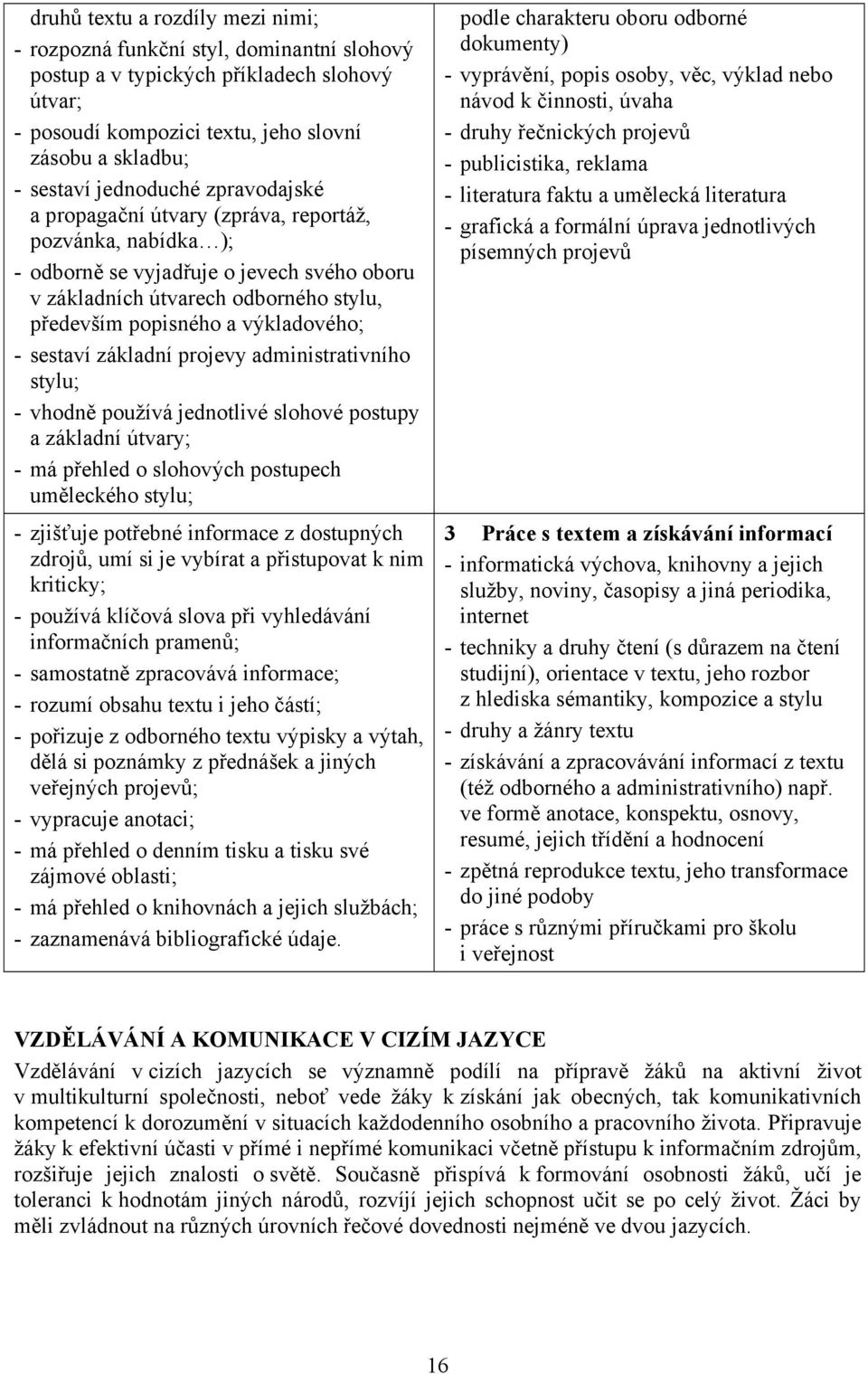 výkladového; - sestaví základní projevy administrativního stylu; - vhodně používá jednotlivé slohové postupy a základní útvary; - má přehled o slohových postupech uměleckého stylu; - zjišťuje