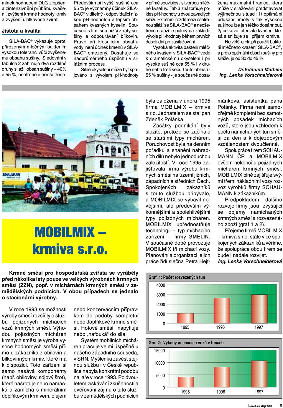 Sledování v tabulce 2 zahrnuje dva rozdílné druhy siláží: obsah sušiny 40% a 55 %, ošetřené a neošetřené.