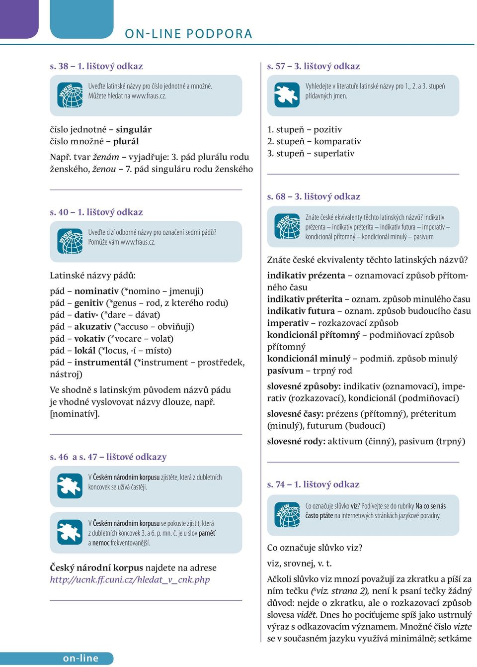 stupeň komparativ 3. stupeň superlativ s. 40 1. lištový odkaz Uveďte cizí odborné názvy pro označení sedmi pádů? Pomůže vám www.fraus.cz.