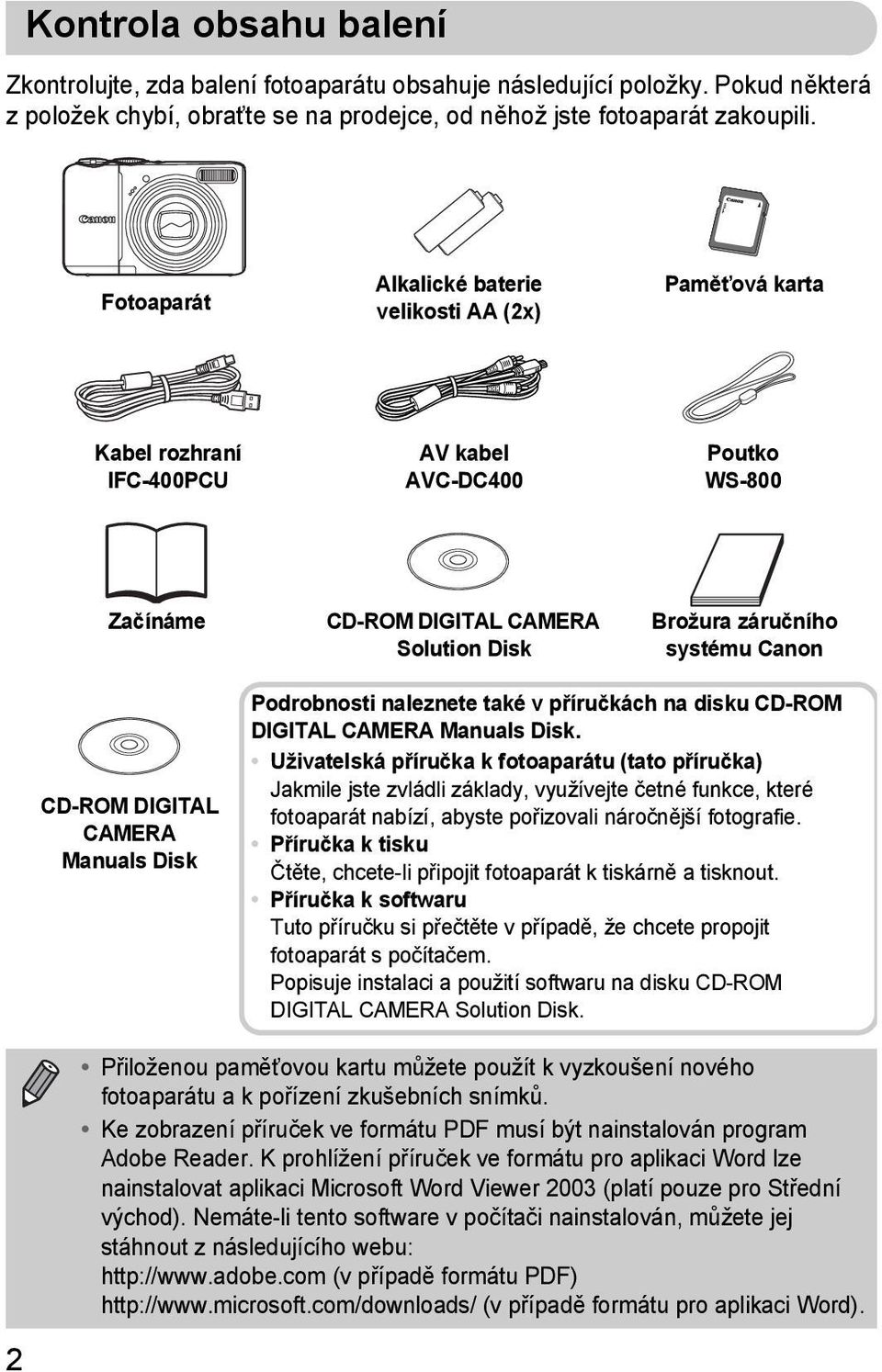 CD-ROM DIGITAL CAMERA Manuals Disk Podrobnosti naleznete také v příručkách na disku CD-ROM DIGITAL CAMERA Manuals Disk.