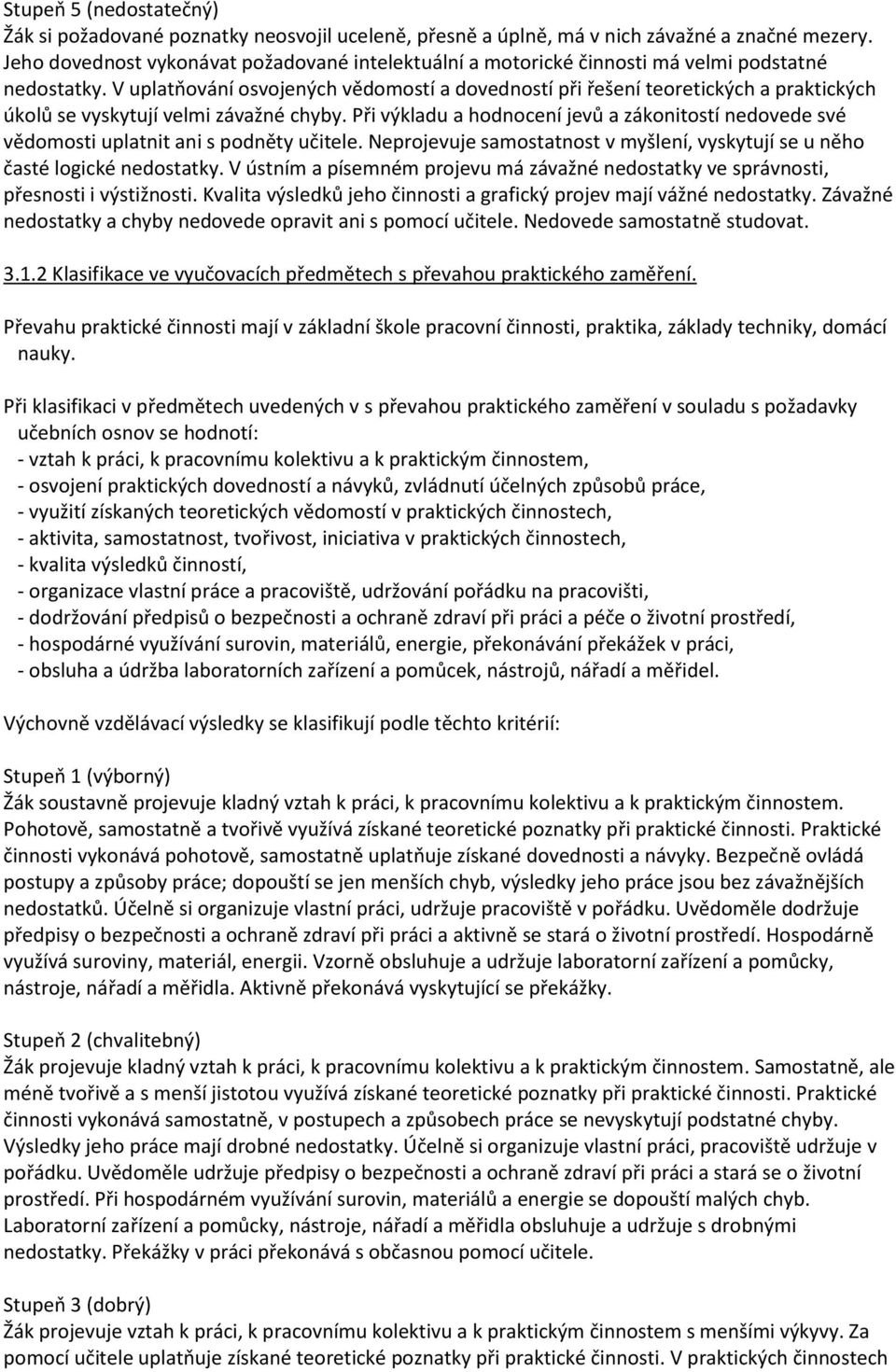 V uplatňování osvojených vědomostí a dovedností při řešení teoretických a praktických úkolů se vyskytují velmi závažné chyby.