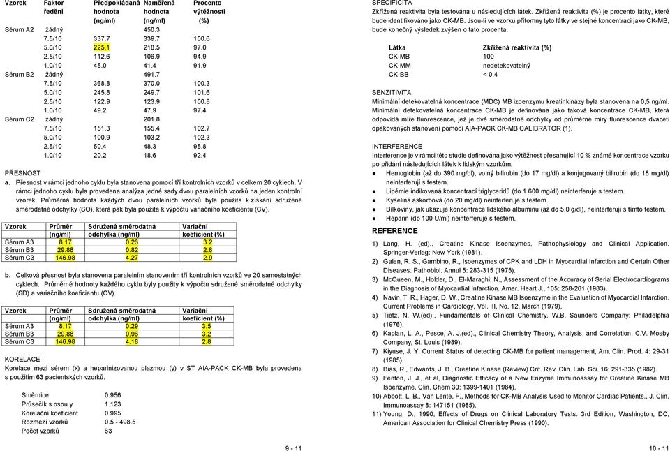 9 103.2 102.3 2.5/10 50.4 48.3 95.8 1.0/10 20.2 18.6 92.4 PŘESNOST a. Přesnost v rámci jednoho cyklu byla stanovena pomocí tří kontrolních vzorků v celkem 20 cyklech.