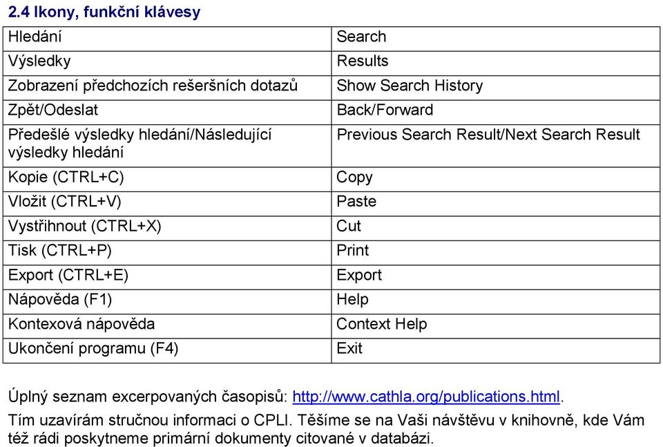 History Back/Forward Previous Search Result/Next Search Result Copy Paste Cut Print Export Help Context Help Exit Úplný seznam excerpovaných časopisů: http://www.