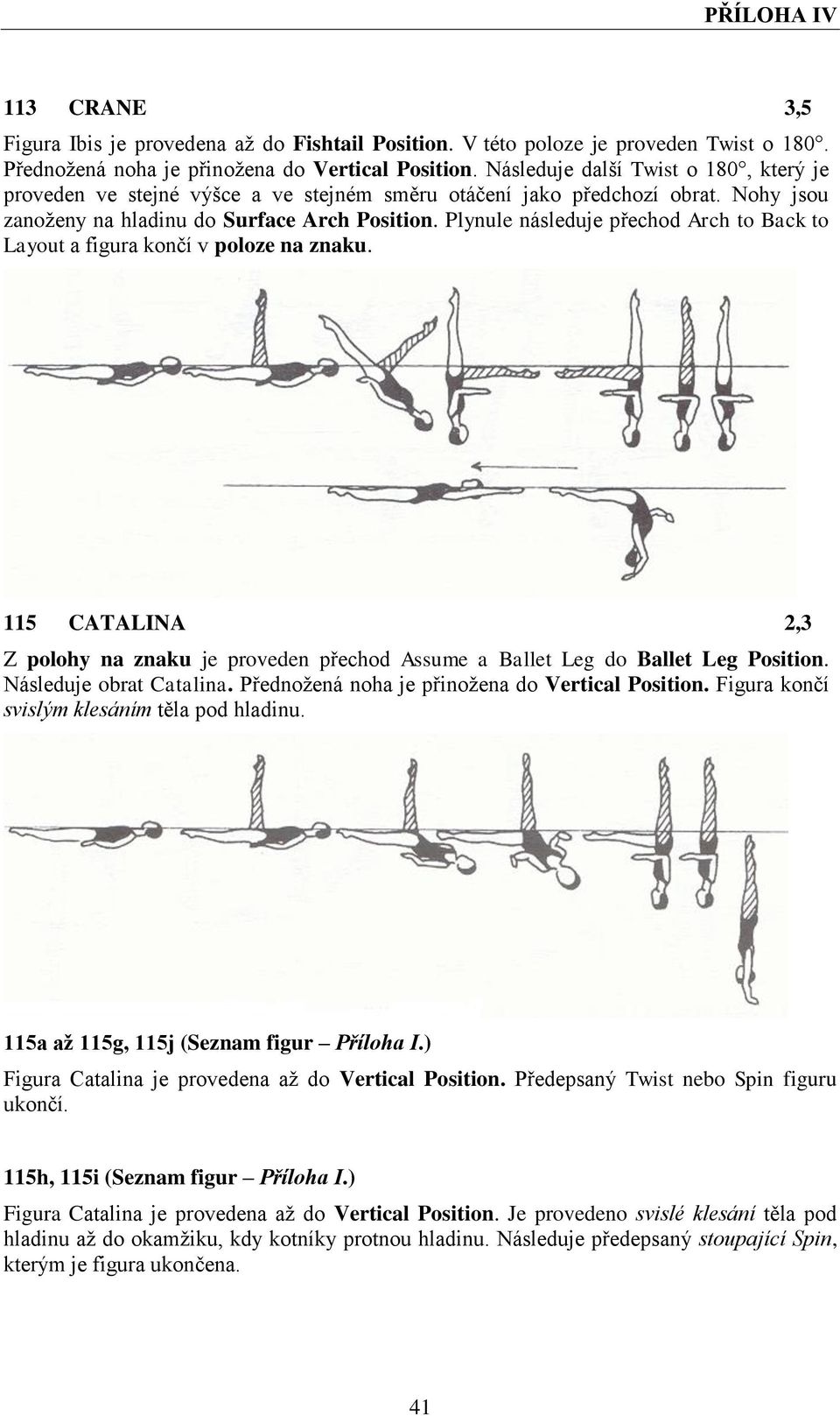 Plynule následuje přechod Arch to Back to Layout a figura končí v poloze na znaku. 115 CATALINA 2,3 Z polohy na znaku je proveden přechod Assume a Ballet Leg do Ballet Leg Position.