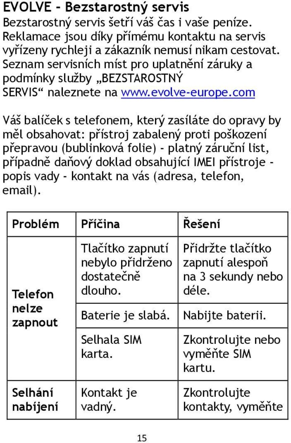 com Váš balíček s telefonem, který zasíláte do opravy by měl obsahovat: přístroj zabalený proti poškození přepravou (bublinková folie) - platný záruční list, případně daňový doklad obsahující IMEI