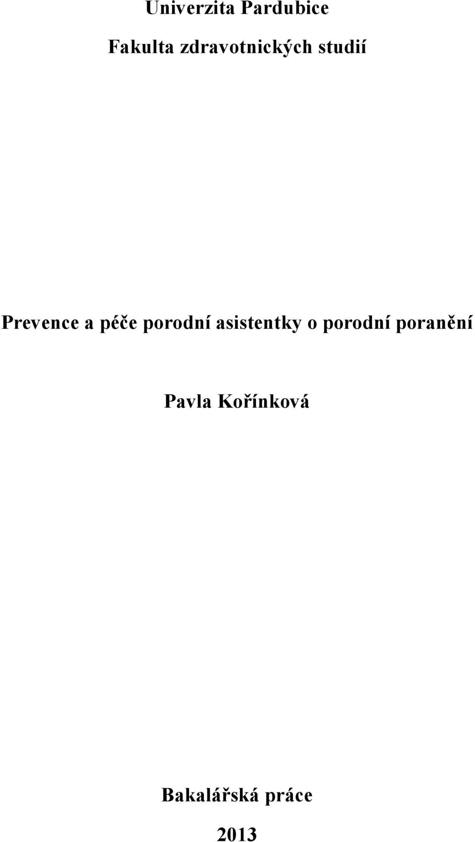 péče porodní asistentky o porodní