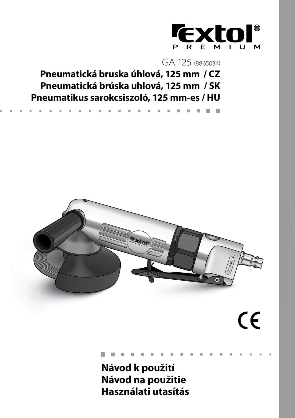 Pneumatikus sarokcsiszoló, 5 mm-es / návod k